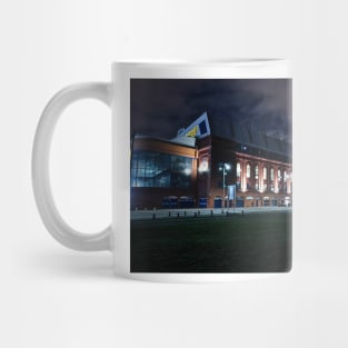 Glasgow Rangers Ibrox Stadium night time Mug